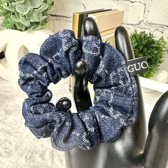 GG denim hair scrunchie NEW - Picture 1 of 1
